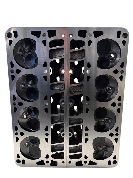 Bottom view of cylinder heads for a GM 4.8 / 5.3 ALUMINUM LS4 Casting #706 (SOLD IN PAIR)