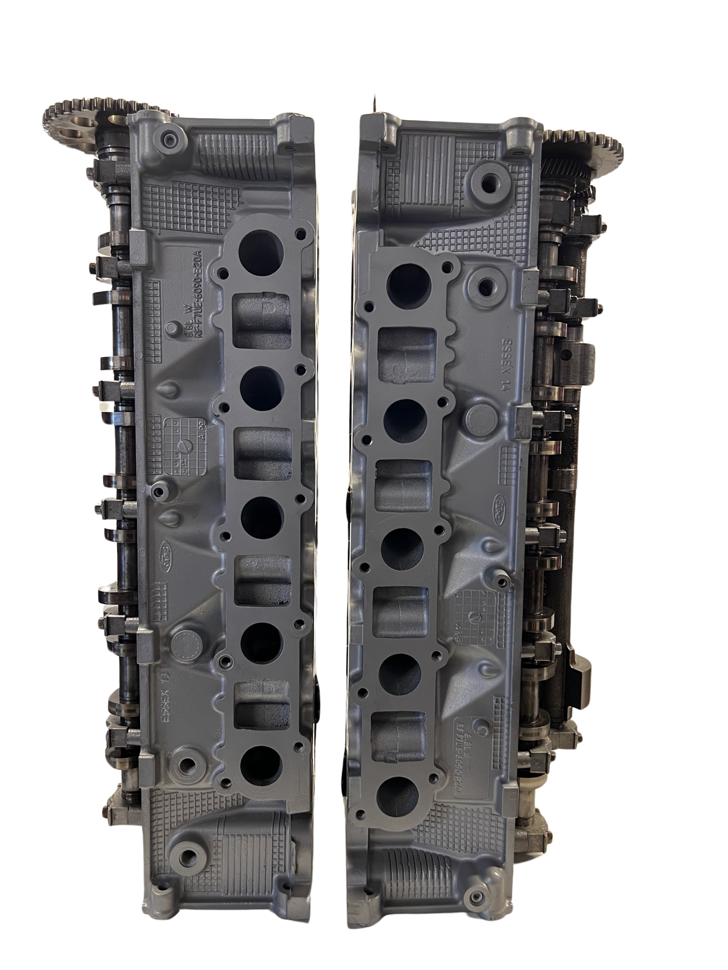Intake side of cylinder heads for a Ford 6.8L Casting #RF-F7UE (SOLD IN PAIR)