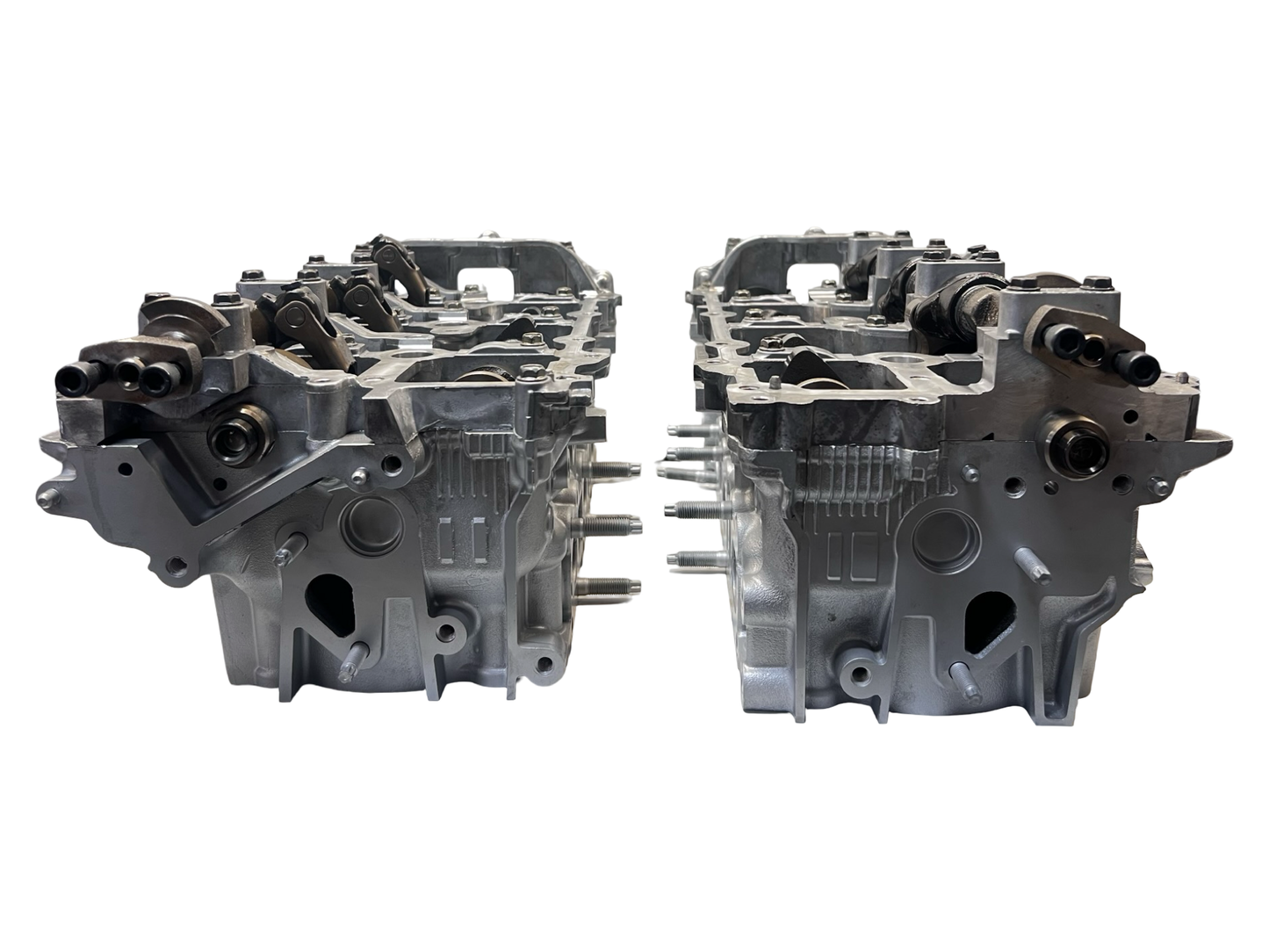 Rear view of Nissan Infiniti G37 3.7 DOHC V6 Cylinder Heads Cast# EYO Complete 2008 - 2020