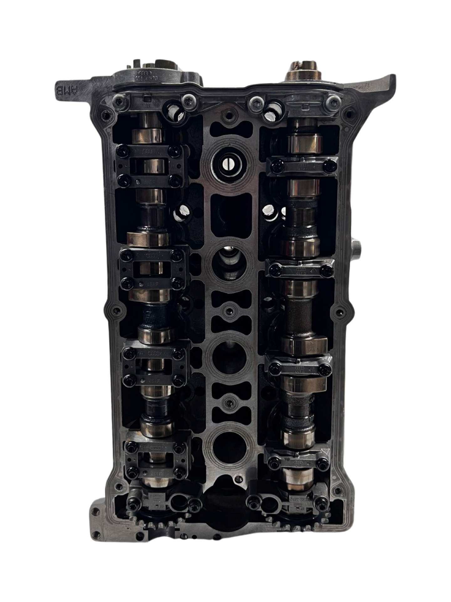 Top view of cylinder head for a Audi / Volkswagen 1.8L Turbo DOHC Casting #058103373D 20 Valve