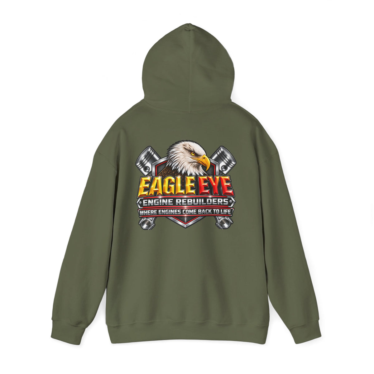 Eagle Eye Engine Rebuilders Hoodie — 'Where Engines Come Back to Life' Mechanics Sweatshirt