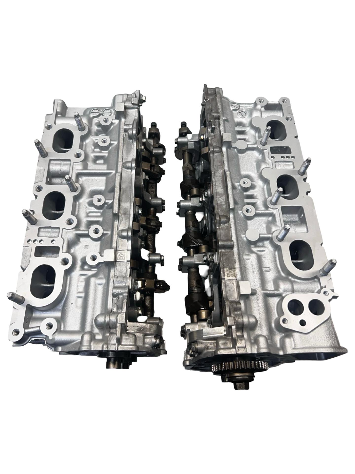 Exhaust view of Nissan Infiniti G37 3.7 DOHC V6 Cylinder Heads Cast# EYO Complete 2008 - 2020