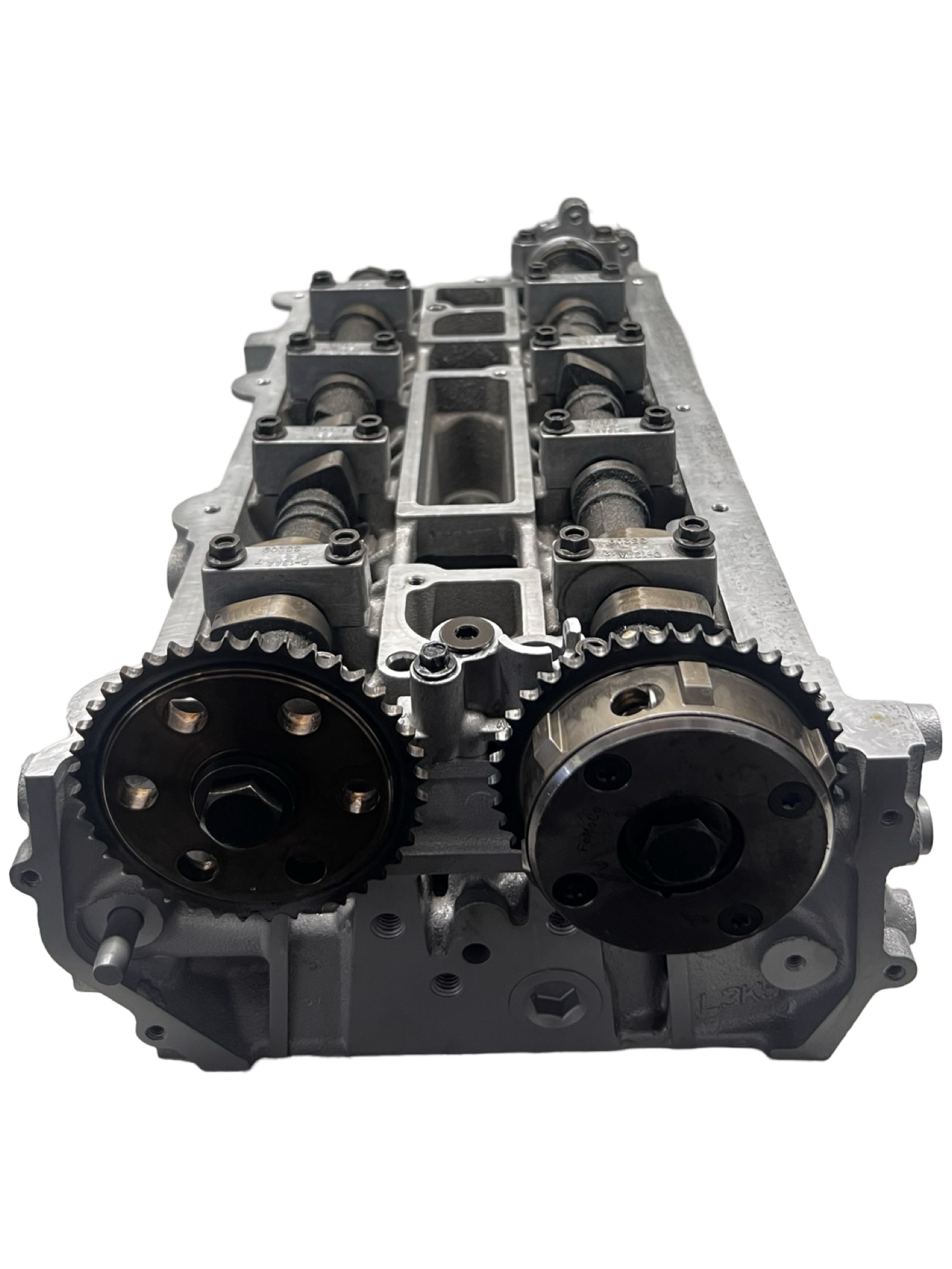FRONT VIEW OF MAZDA 2.3L TURBO DOHC CASTING #L3K9 CYLINDER HEAD